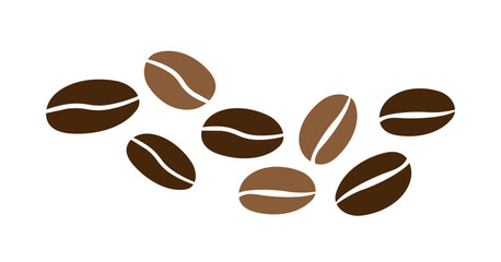 Coffee beans isolated on white background. Wave of Coffee bean background. Vector illustration