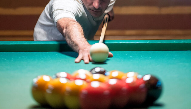 man playing snooker or pool
