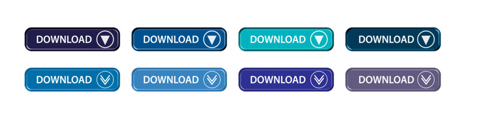download button as vector element graphic of website or application illustration isolated on white background. set of downloads buttons for app and web graphics design
