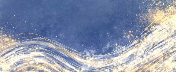 ラグジュアリーな手描きの和風波背景