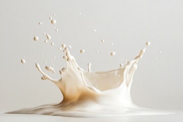 Captivating Dynamic Milk Splash in Mid-Air - Perfect for Food Photography, Beverage Ads, and Creative Designs that Highlight Freshness and Fluid Motion
