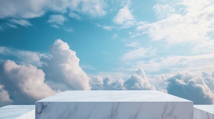 Elegant White Marble Podium on Display in a Minimalist Setting, Perfect for Awards, Presentations, and Professional Events, Showcasing Timeless Sophistication