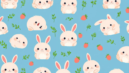 Fototapeta premium easter seamless pattern with rabbits