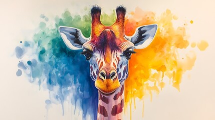 Whimsical Watercolor Giraffe Art for Playful Spaces
