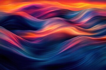 Obraz premium Vivid Fluid Design with Undulating Waves in Bright Colors for Modern Art and Abstract Backgrounds, Perfect for Creative Projects and Digital Media Applications