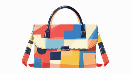 Vector illustration of a colorful handbag isolated on a white background.