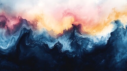 Abstract Watercolor Design with Vibrant Colors