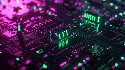 Obraz premium Neon Circuitry