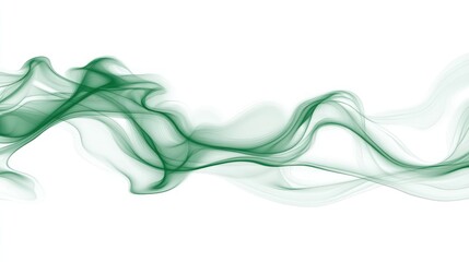 Abstract green smoke on white background.