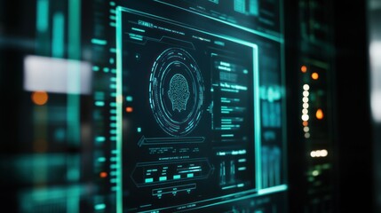 Obraz premium Futuristic Interface with Brain Scan