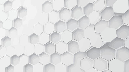 Fototapeta premium White hexagon background. Hexagonal pattern. 3d vector illustration 