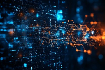 Digital Technology background of data and network