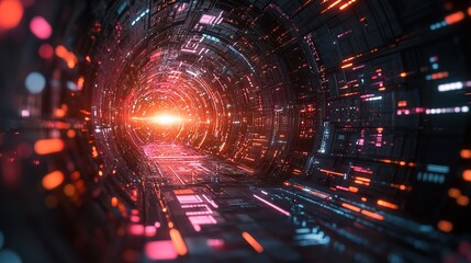 Fototapeta premium Future technology line background and light effect