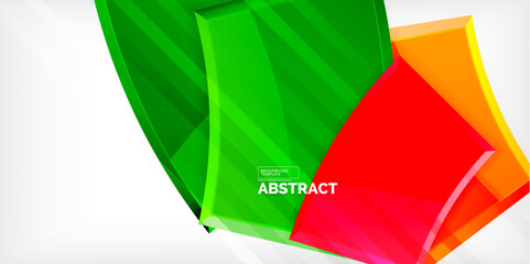 Round 3d shapes, plates background. Creative composition design template