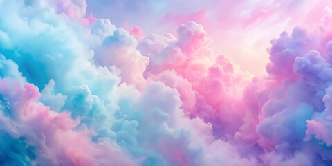 Fototapeta premium Soft pastel abstract background resembling pink, blue, and lilac clouds or cotton candy, pastel, abstract, background, soft