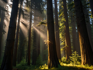 Natural forest of Canadian sequoias