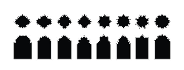 Islamic shapes black outline