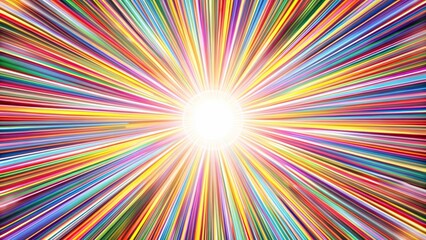 Fototapeta premium Abstract background with colorful rays bursting outwards, colorful, abstract, rays, burst, vibrant, vivid, spectrum, design