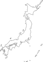 map of japan outlines vector design