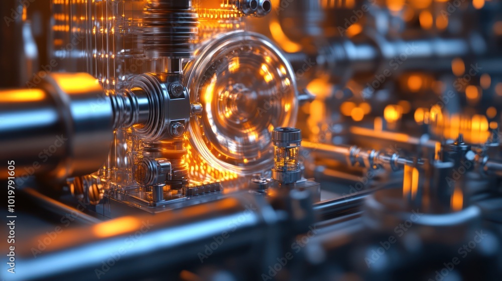 Poster close-up view of a complex machine