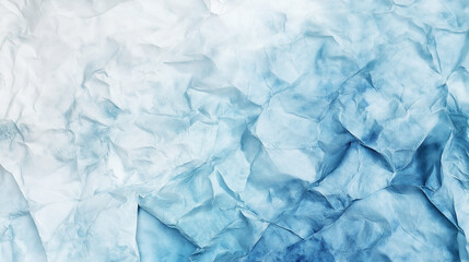 Obraz premium Crumpled paper texture on a blue and white background. AI generation
