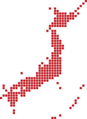 map of japan red square vector design