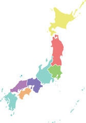 Fototapeta premium map of japan flat colour vector design