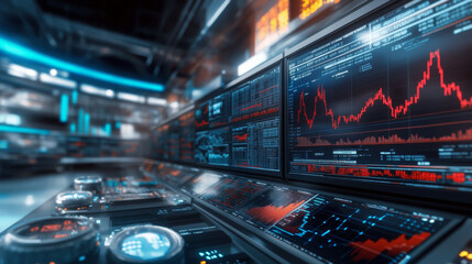 Fototapeta premium Advanced Data Visualization in Financial Markets An Insight into Real-Time Analytics and Trading Trends