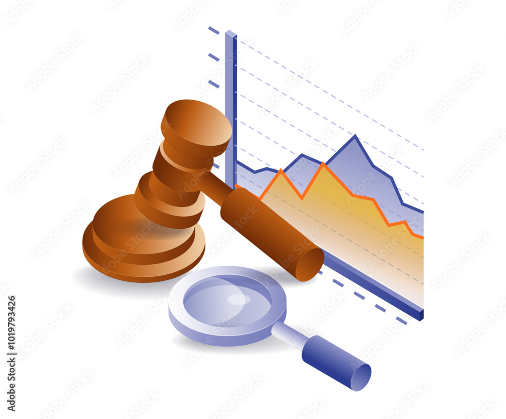 Poster analytical graph of the judge's gavel results