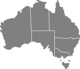 map of Australia grey