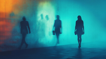 Fototapeta premium The Thrill of the Unexplained, with text and shadowy figures alongside strange phenomena, highlighting the excitement of solving mysteries, with copy space, Curious Events Day