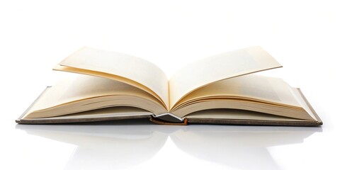 Blank book with education theme on white background