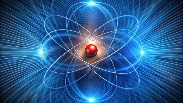 Atom diagram in magnetic field showing Zeeman effect