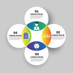 Circular Cycle Infographic Template Design With 4 Steps