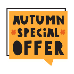 Autumn special offer. Badge. Marketing design. Graphic design. Illustration on white background.