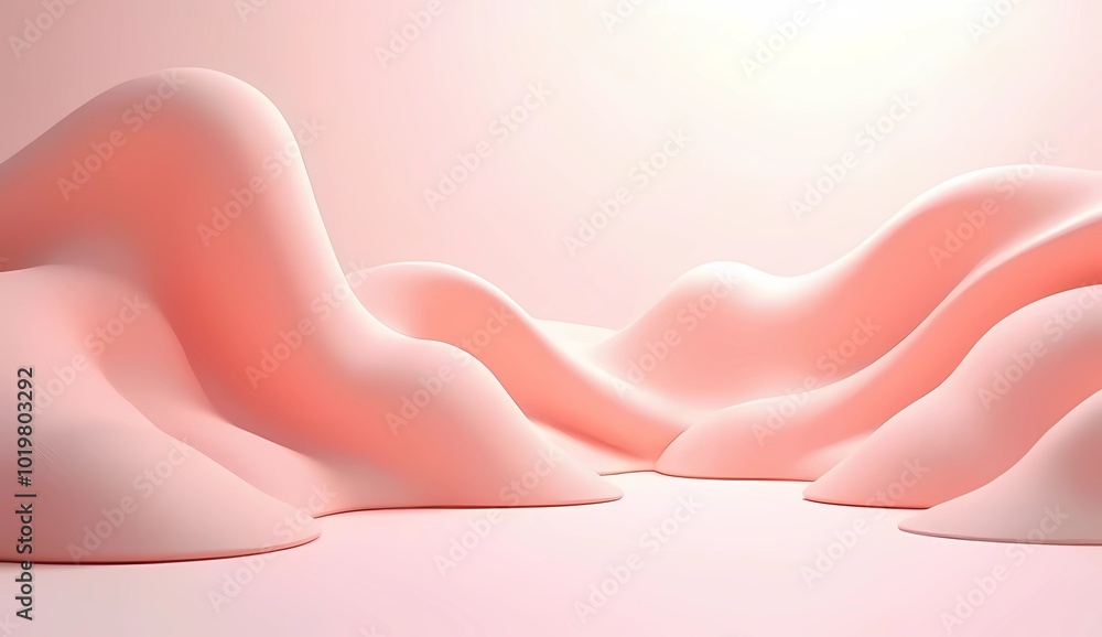 Poster white 3d background with geometric texture illustration, copy space in the middle, beautiful curved 