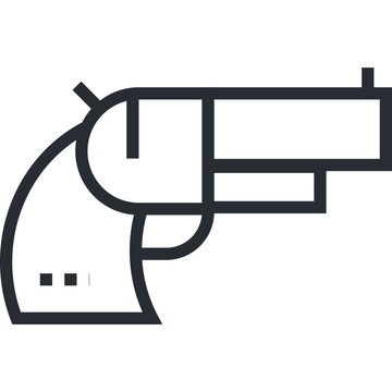 recommend clip art: Simple line art drawing of a handgun in black.