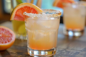 A craft cocktail workshop where participants learn to make a Paloma