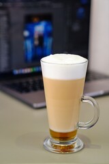 Cappuccino and Laptop