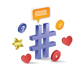 Obraz premium Online sales optimization keyword hashtags