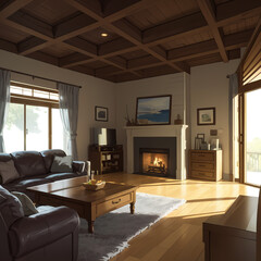 Fototapeta premium A neat house interior. Generative AI