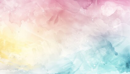 Abstract pastel watercolor background with a soft color gradient and fluid shapes. The design is a beautiful, delicate pattern of pastels, creating an elegant wallpaper or background