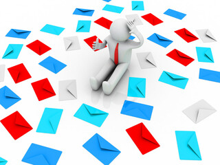 3d rendering Envelope network with people
    