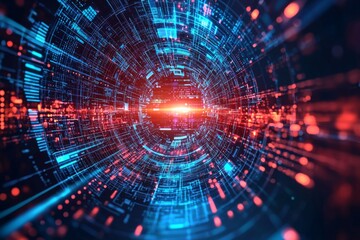 Obraz premium Digital Technology background of data and network