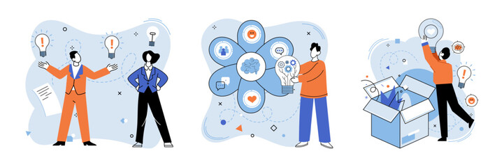 Unconventional thinking vector illustration. The unconventional thinking metaphor is beacon lighting path to success Embrace your individuality its lighthouse guiding your ship decisions