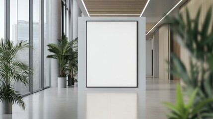 Blank Canvas in a Modern Office Lobby