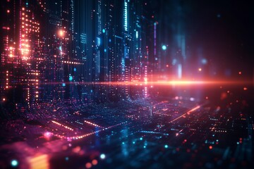 Obraz premium Digital Technology background of data and network