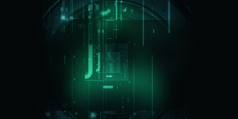 2d illustration Abstract futuristic electronic circuit technology background