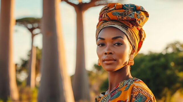 Serene Portrait of a Malagasy Woman in Nature