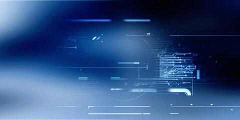 2d illustration Abstract futuristic electronic circuit technology background
